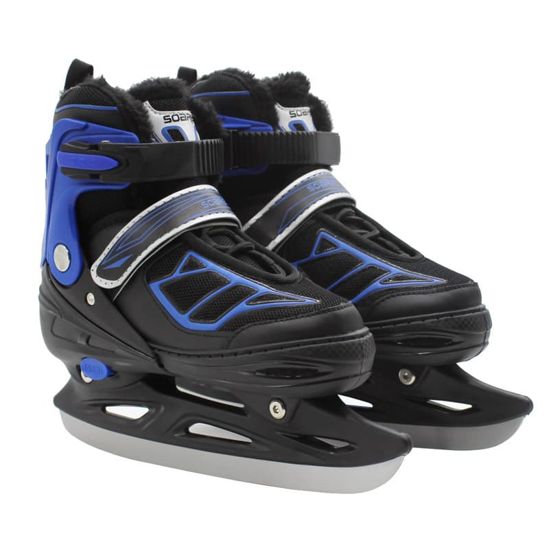 Children's plush insulated adjustable ice skate shoes