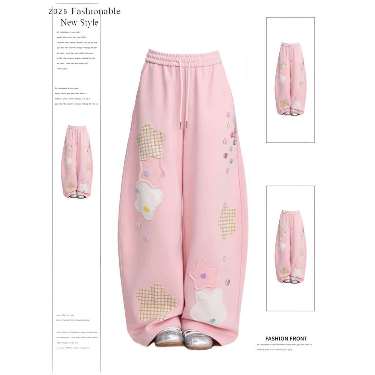 Girls dopaminestyle koreaninspired wideleg pants for older season