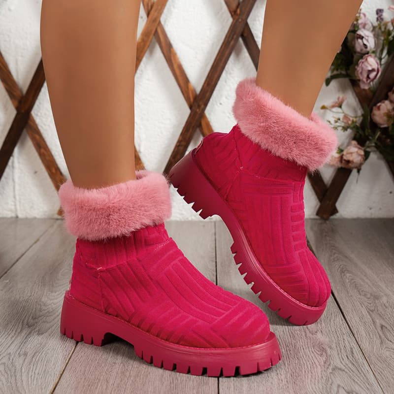 Winter Ankle Boots Fashoin Thick-soled Thickened Snow For Women Plush