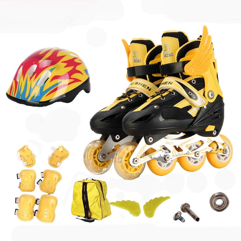 Pu single wheel adjustable children's roller skates