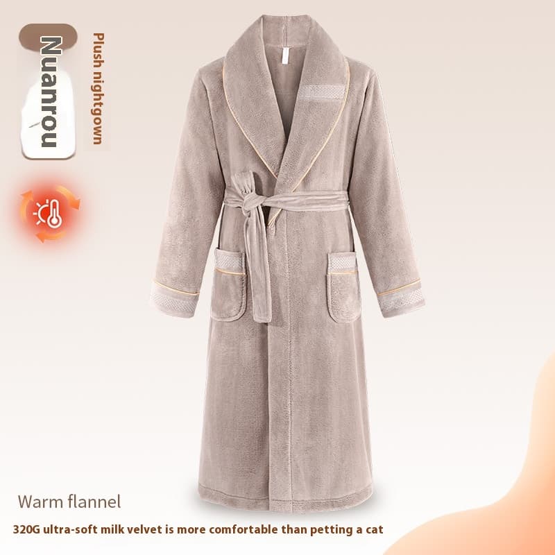 Winter Fleece Lining Plus Size Milk Fiber Homewear Mid-length Men's