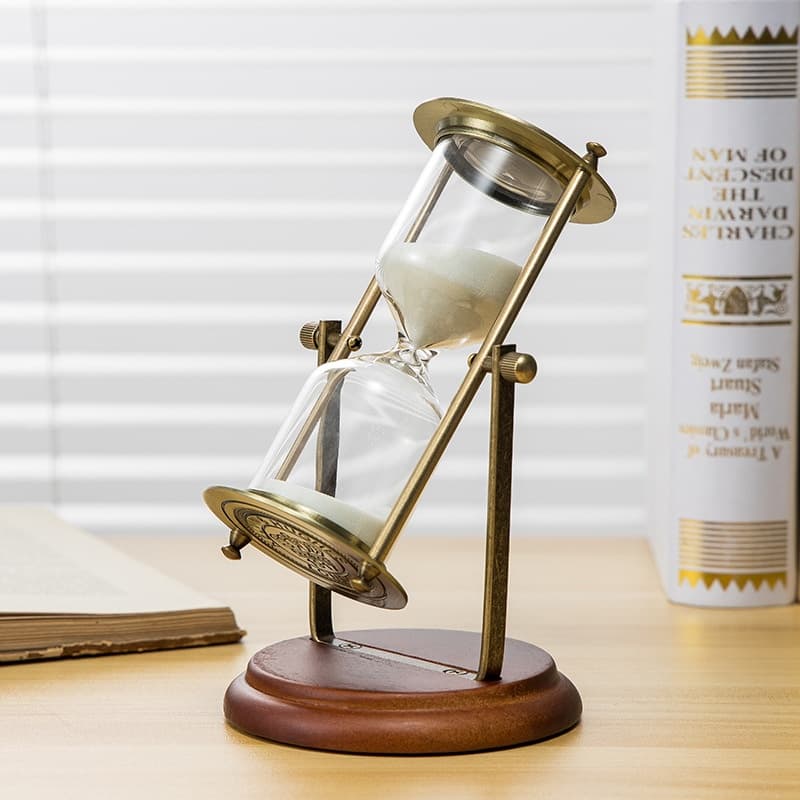 Wooden hourglass timer 15 minutes desk study room decoration