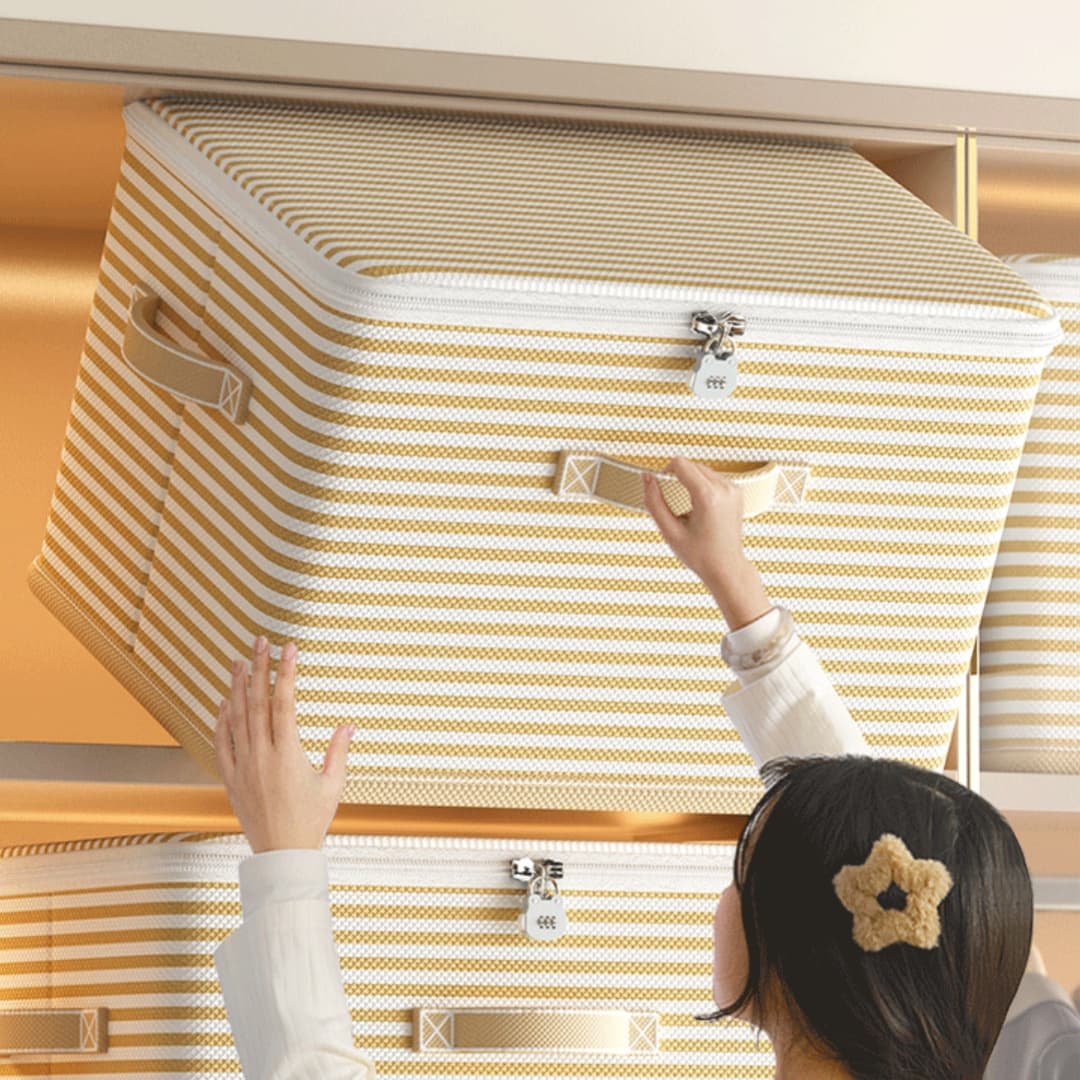 Clothes storage box with lock household basket