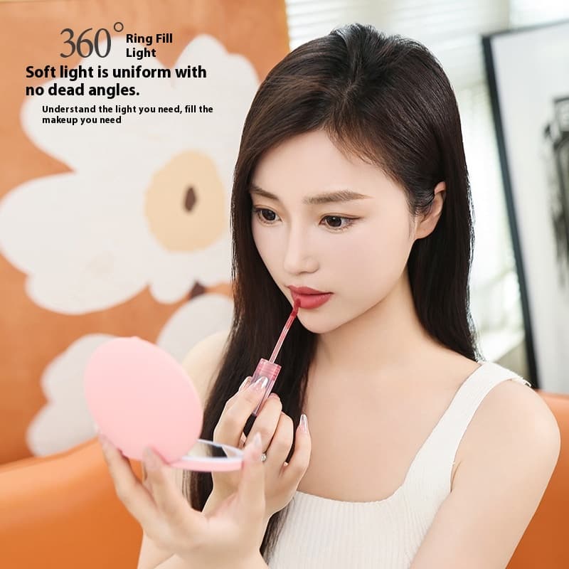 Mini portable LED luminous makeup mirror