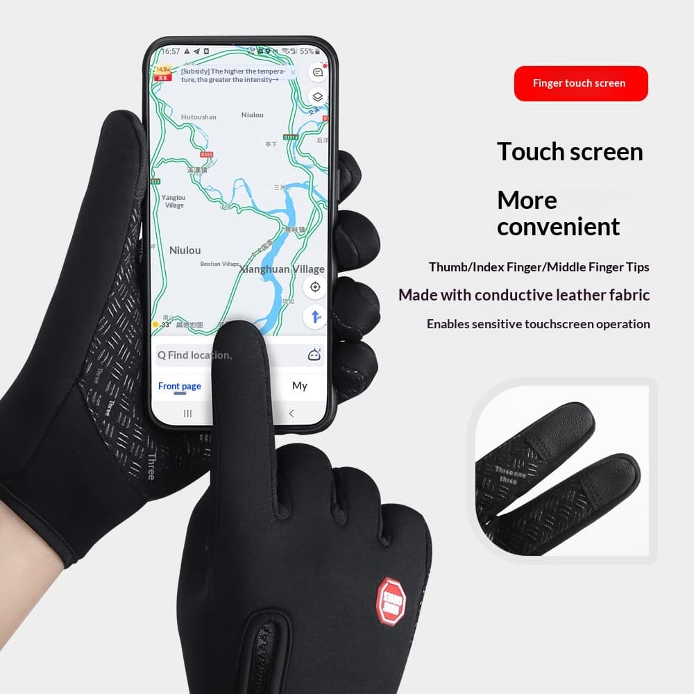 Thermal windproof and insulated gloves for skiing and cycling