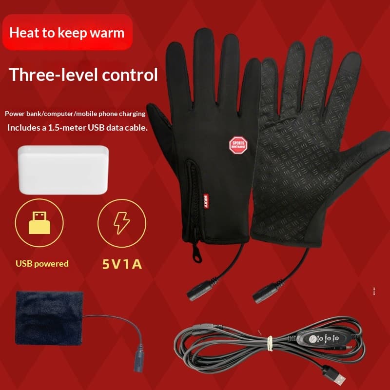 Fleece-lined touchscreen cycling gloves