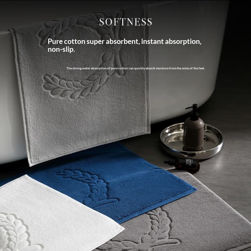 Water-absorbent pure cotton Non-slip bathroom floor mat