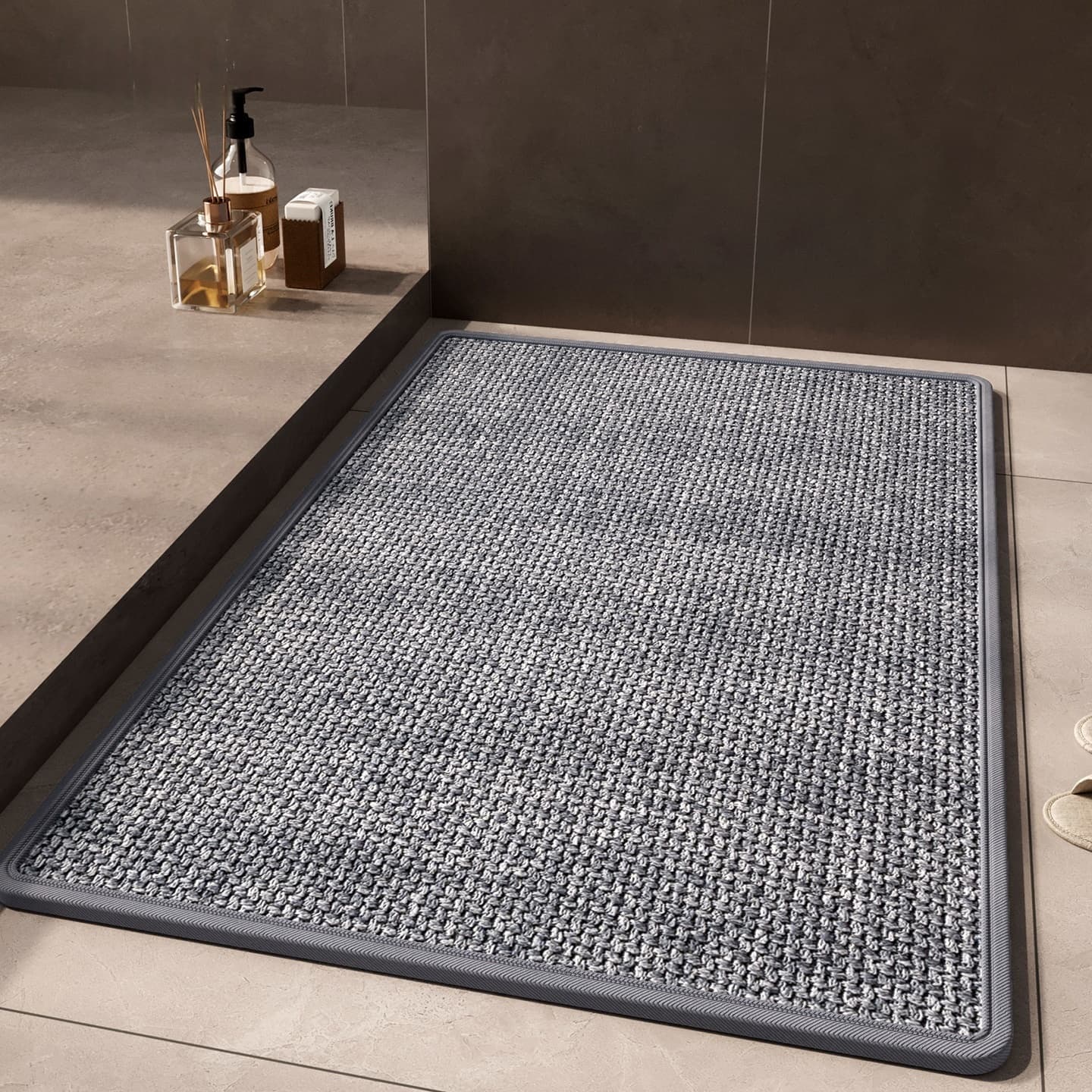 Entrance doormat Linen-woven Non-slip bath mat