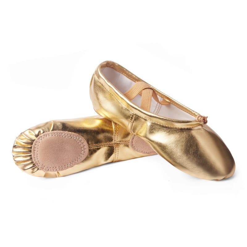 Soft-soled practice PU leather Cat-claw gold and silver dance shoes
