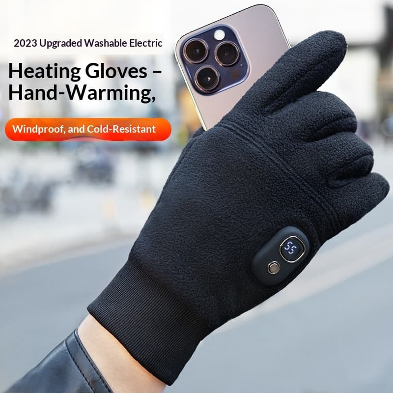 Outdoor cycling touchscreen heated gloves